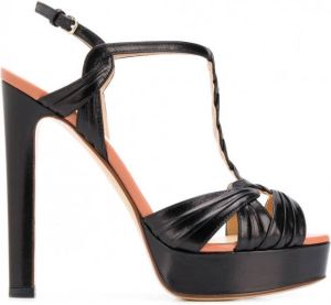 Francesco Russo Sandalen met plateauzool Zwart
