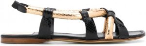 Francesco Russo Sandalen met slangenhuid-effect Zwart