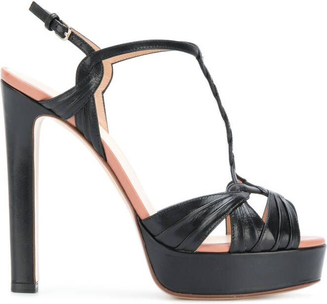 Francesco Russo T-bar 130 sandalen Zwart