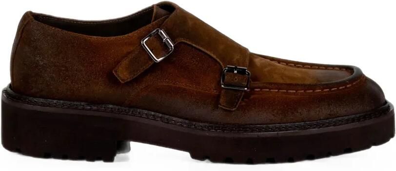 FRANCO FEDELE Monk schoenen met dubbele bandjes en chunky zool Bruin