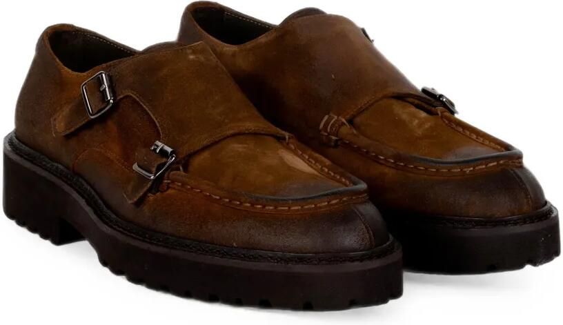 FRANCO FEDELE Monk schoenen met dubbele bandjes en chunky zool Bruin - Foto 3