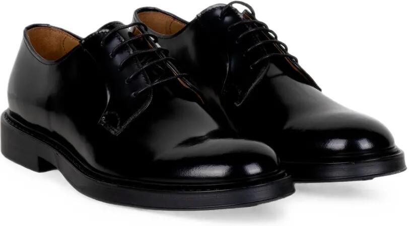 FRANCO FEDELE Gepolijste leren derby schoenen Zwart - Foto 3
