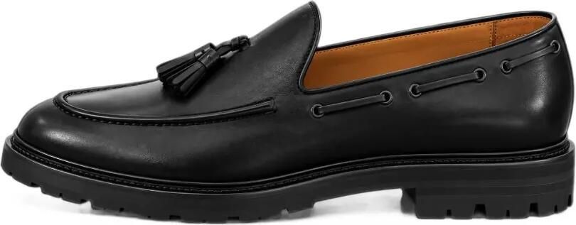 FRANZESE COLLECTION Beckham leren loafers met kwastje Zwart - Foto 4
