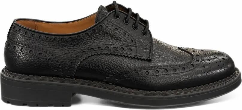FRANZESE COLLECTION Dandy Rolls Royce brogue grained leather lace-up derby shoes Zwart