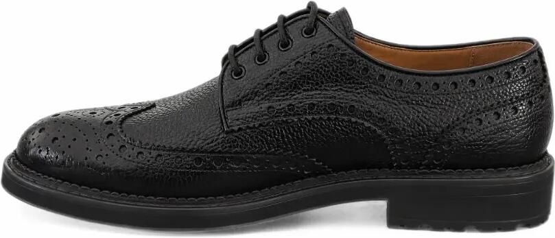 FRANZESE COLLECTION Dandy Rolls Royce brogue derby veterschoenen van leer met textuur Zwart - Foto 4