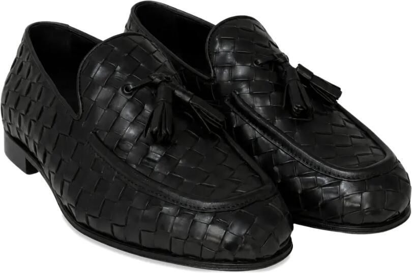 FRANZESE COLLECTION Geweven loafers met kwastje Zwart - Foto 3