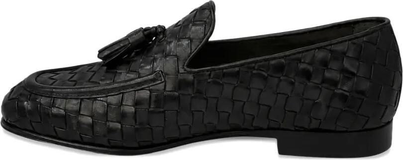 FRANZESE COLLECTION Geweven loafers met kwastje Zwart - Foto 4