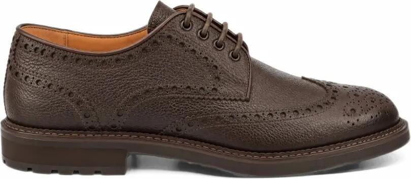 FRANZESE COLLECTION grained leather brogue lace-up derby shoes Bruin
