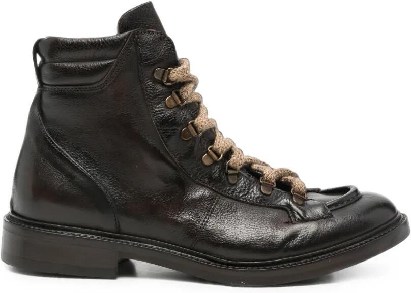FRATELLI RENNELLA Scott lace-up leather ankle boots Bruin