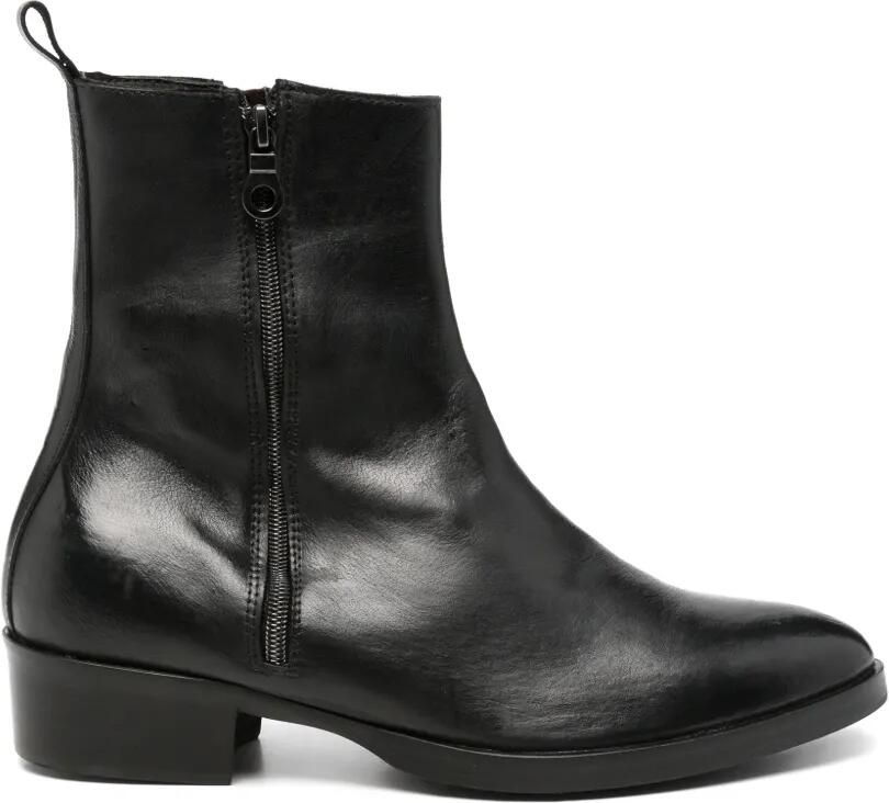 FRATELLI RENNELLA side-zip leather ankle boots Zwart