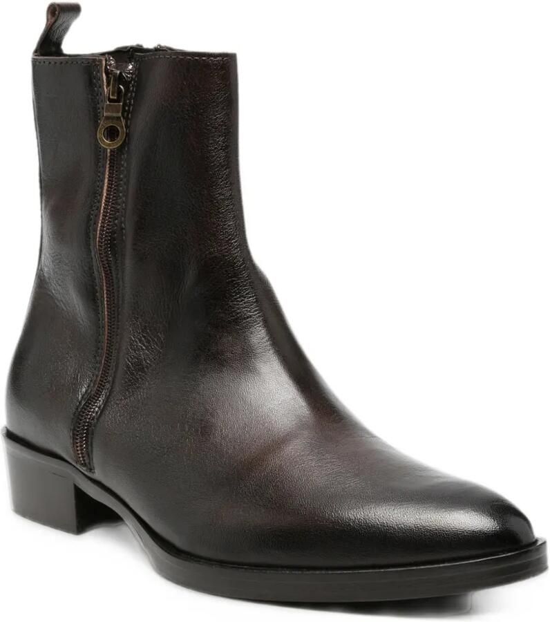 FRATELLI RENNELLA zip-fastening leather boots Bruin - Foto 2