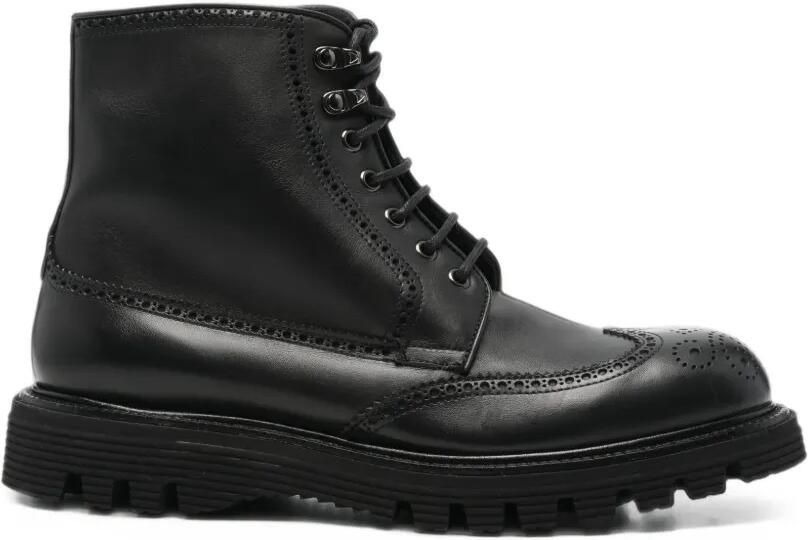 Fratelli Rossetti brogue-detail lace-up boots Zwart