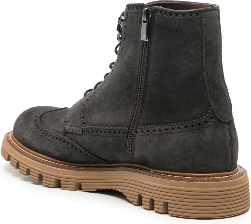 Fratelli Rossetti brogue-detail suede boots Grijs - Foto 2