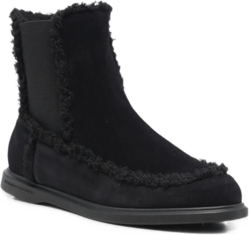 Fratelli Rossetti shearling-trim suede boots Zwart