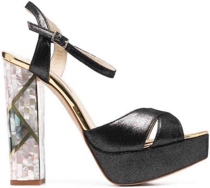 FREYA ROSE Cher Noir suède sandalen Zwart