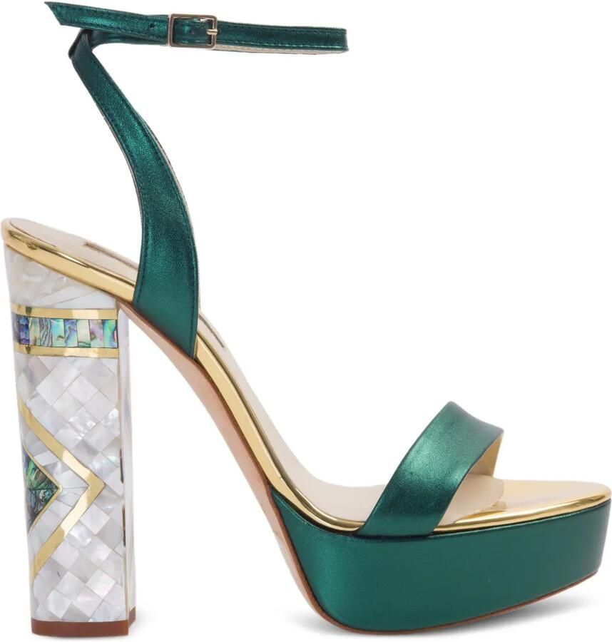 FREYA ROSE Arte sandalen met enkelbandje en hak Groen