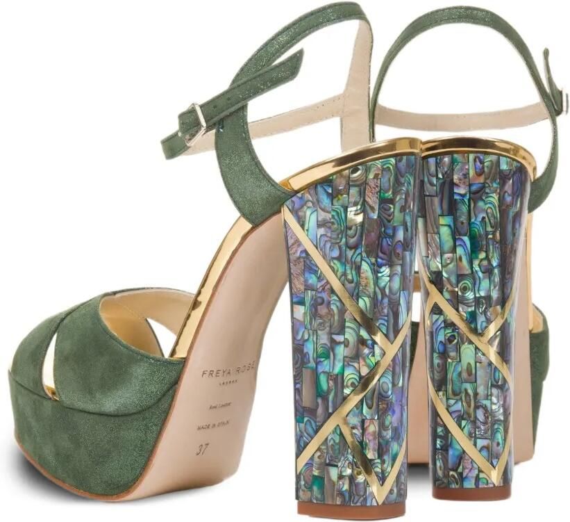 FREYA ROSE Cher sandalen met blokhak Groen - Foto 4