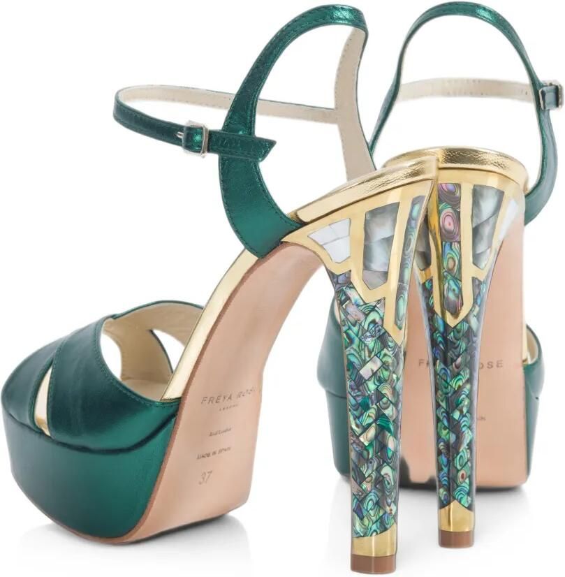 FREYA ROSE Cleopatra pearl-heel platform sandals Groen - Foto 2