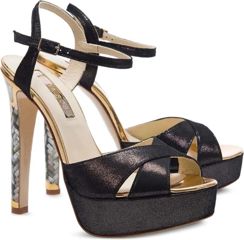 FREYA ROSE Cleopatra sandalen met verfraaide hak Zwart - Foto 4