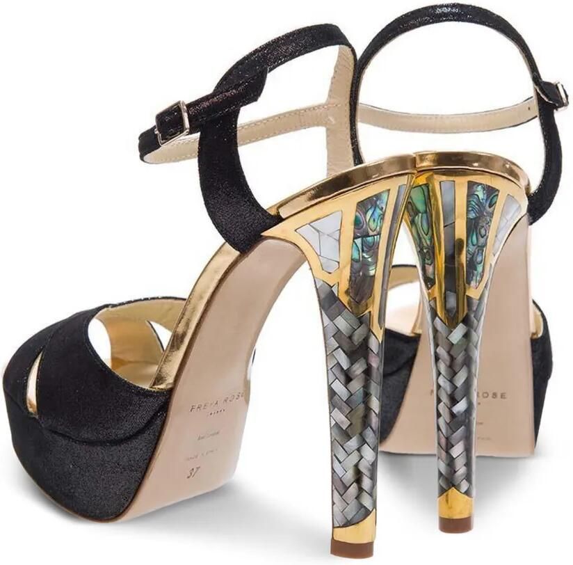 FREYA ROSE Cleopatra sandalen met verfraaide hak Zwart - Foto 3