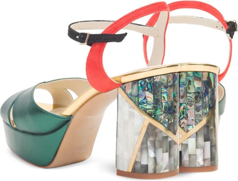 FREYA ROSE Kami sandalen met gekruiste bandjes Groen - Foto 2