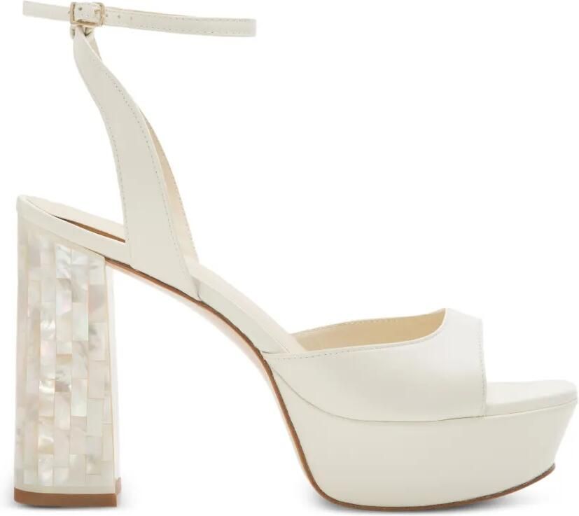FREYA ROSE Margot sandalen met plateauzool en enkelbandje Wit
