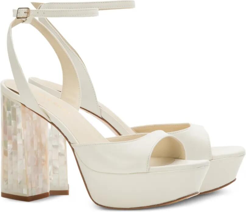 FREYA ROSE Margot sandalen met plateauzool en enkelbandje Wit - Foto 4