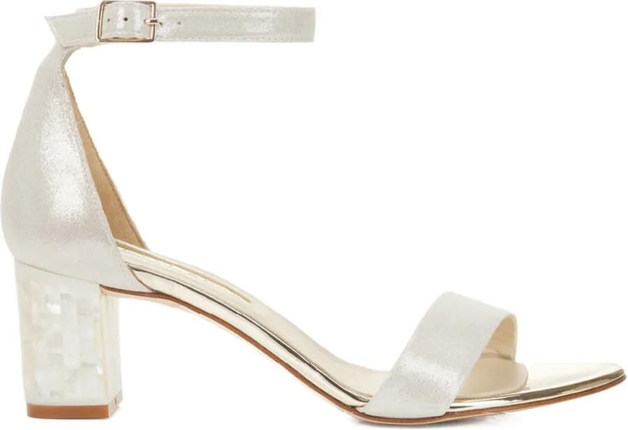 FREYA ROSE Martene Midi sandalen met blokhak Beige