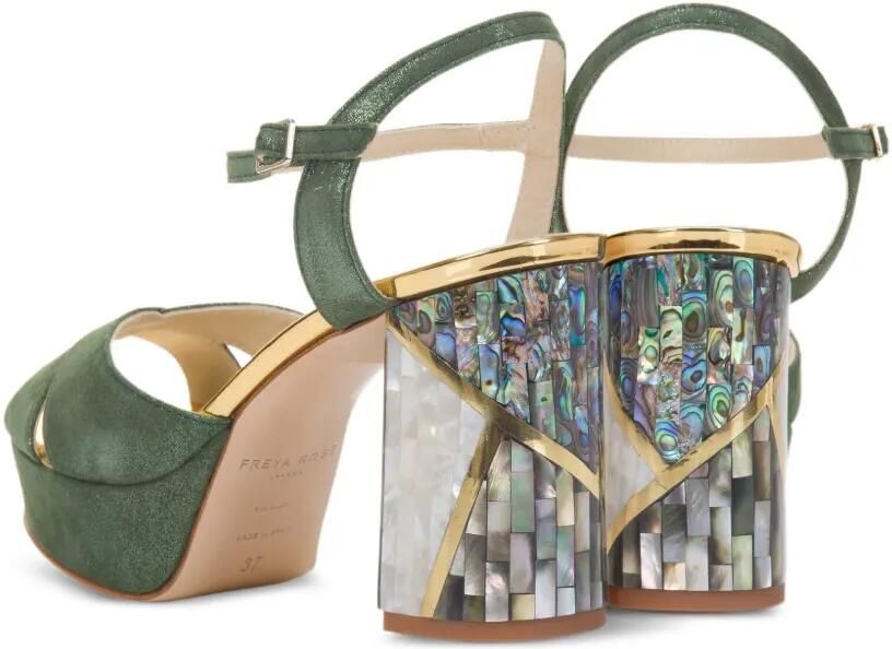 FREYA ROSE Zahra sandalen met enkelbandje en hak Groen
