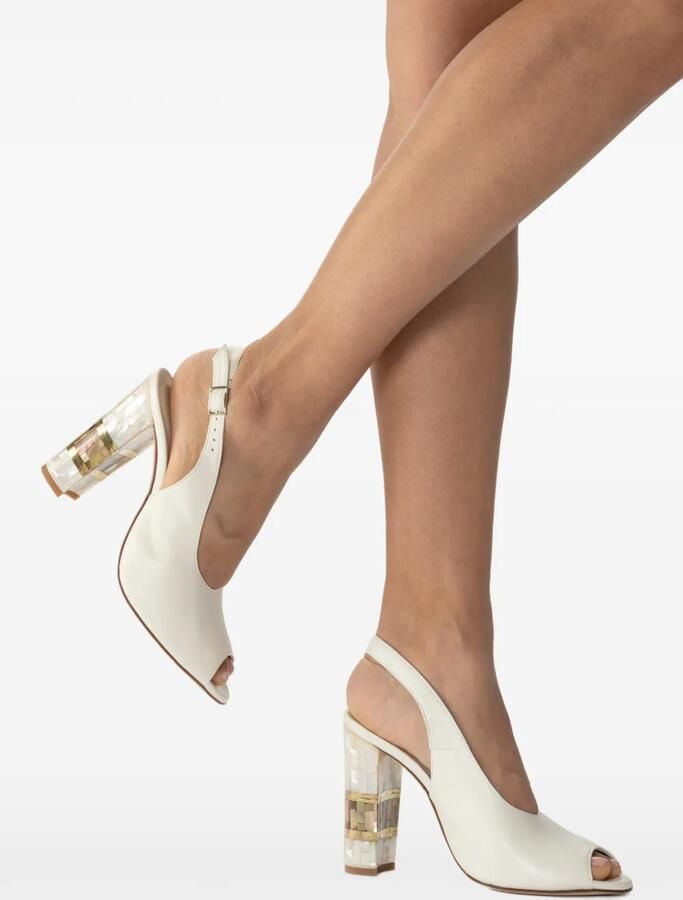 FREYA ROSE Zara sandalen met open neus en parel Wit - Foto 4