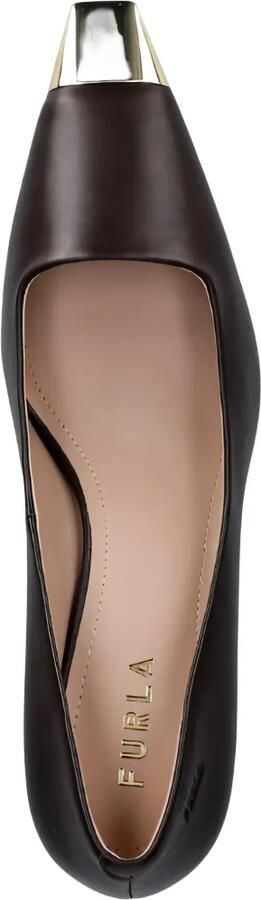 Furla Leren pumps met metalen afwerking Bruin - Foto 3
