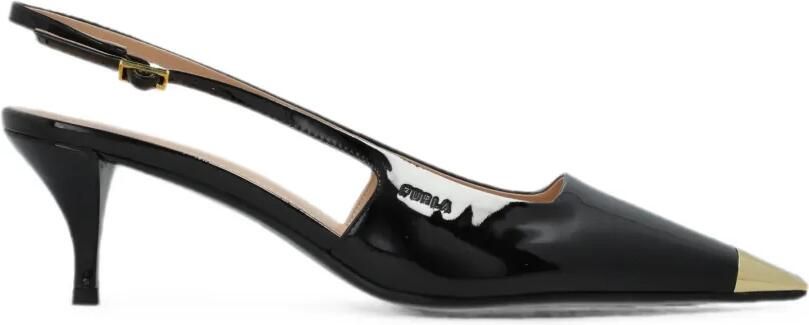 Furla Slingback pumps met metalen kapneus Zwart