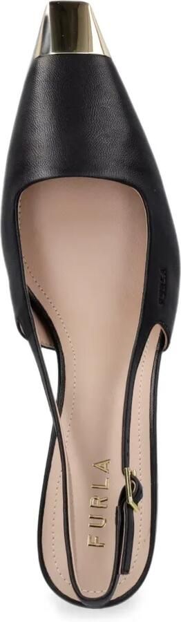Furla Slingback pumps met metalen neus Zwart - Foto 4