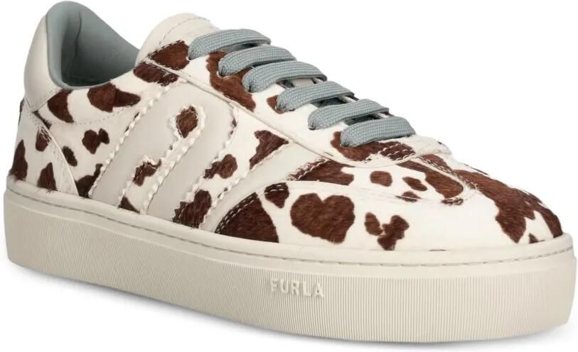 Furla Sneakers met plateauzool en koeienprint Beige - Foto 2