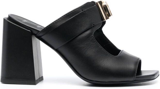 Furla Muiltjes met logoplakkaat Zwart