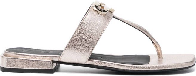 Furla Sandalen met logoplakkaat Goud