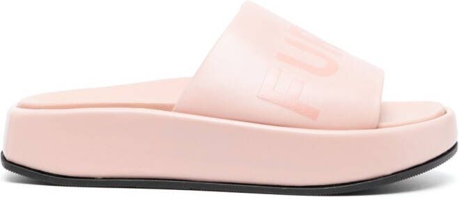 Furla Slippers met logoprint Roze