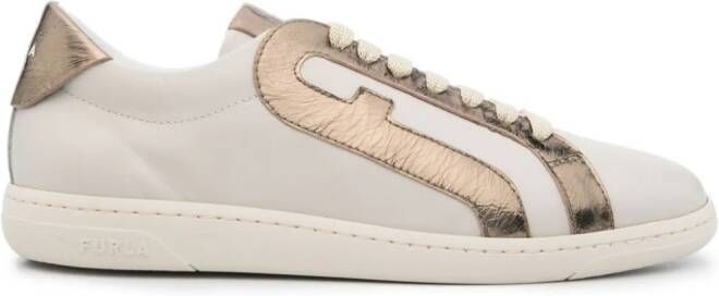 Furla Twist Arch leren sneakers Beige