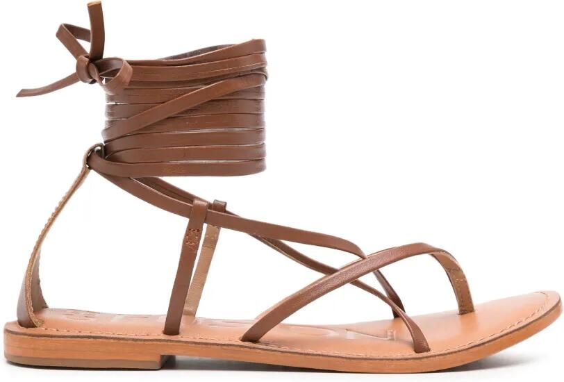 FUSION Sandalen met wikkelbandjes Bruin