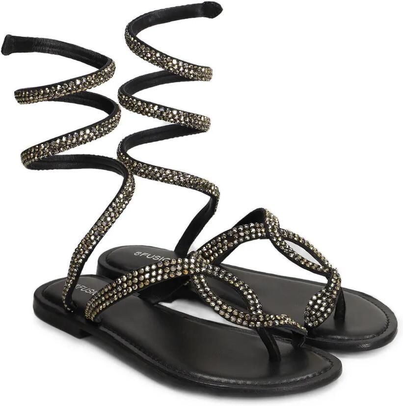 FUSION Sandalen verfraaid met kristallen Zwart - Foto 3