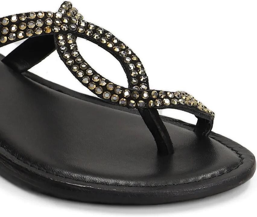 FUSION Sandalen verfraaid met kristallen Zwart - Foto 4