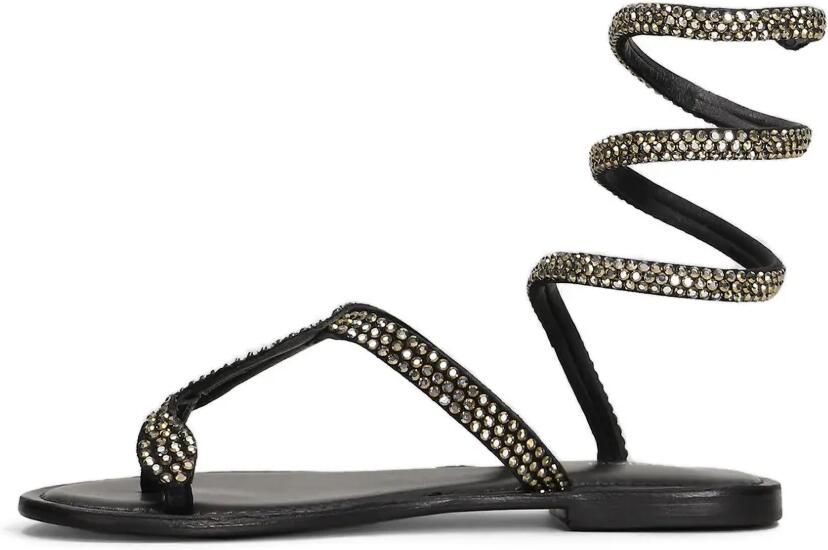 FUSION Sandalen verfraaid met kristallen Zwart - Foto 5