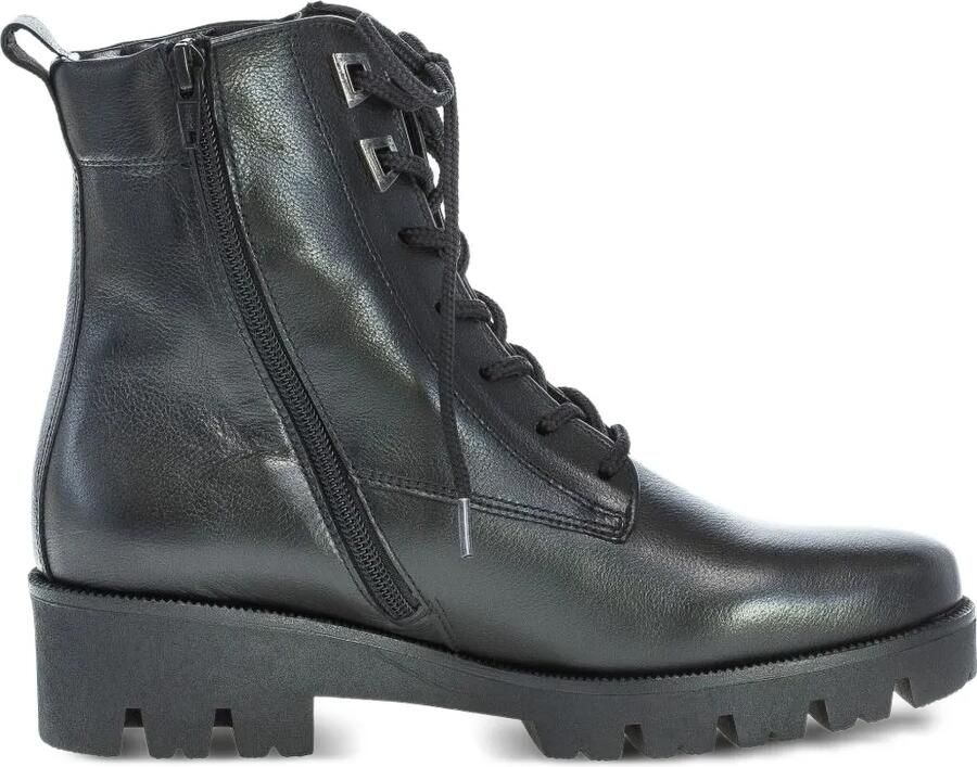 GABOR Davos combat boots met chunky zool en veters Zwart