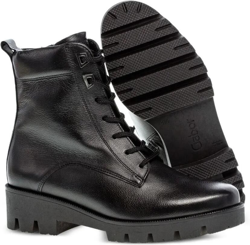 GABOR Davos combat boots met chunky zool en veters Zwart - Foto 2
