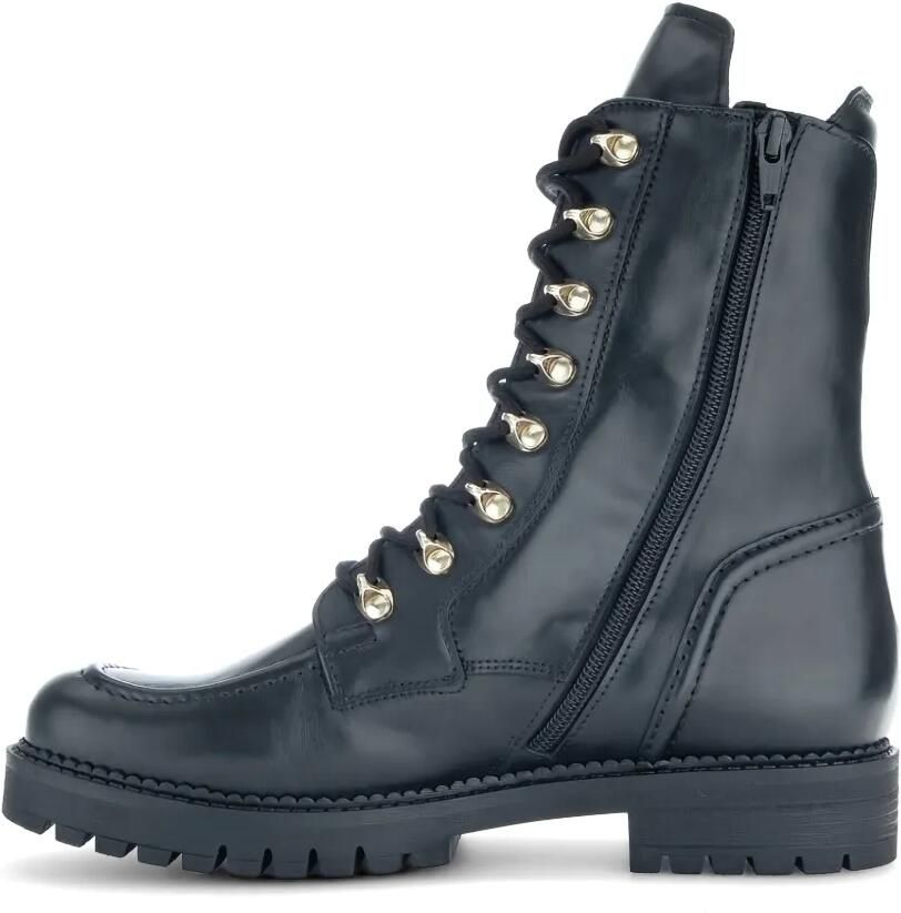 GABOR Leren combat boots Zwart