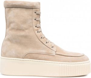 Gabriela Hearst Emanuele enkellaarzen met veters Beige