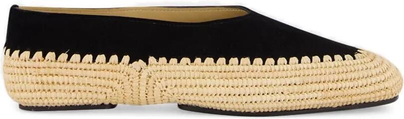 Gabriela Hearst Strength suède raffia loafers Beige - Foto 1