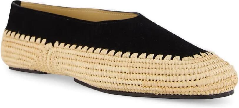 Gabriela Hearst Strength suède raffia loafers Beige - Foto 4
