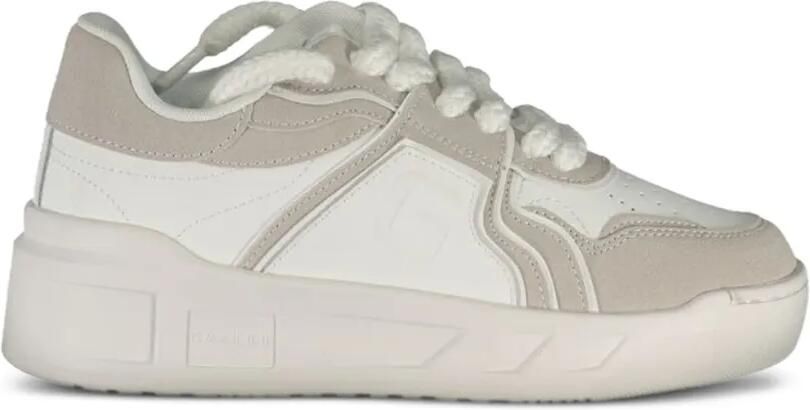 Gaëlle Paris suede-panelled platform sneakers Wit