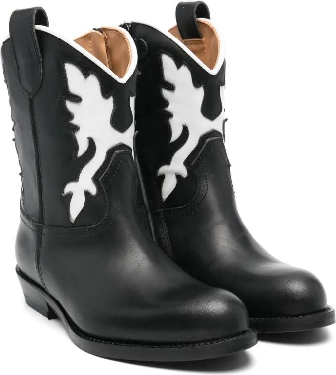 Gallucci Kids Cow laarzen met colourblocking Zwart